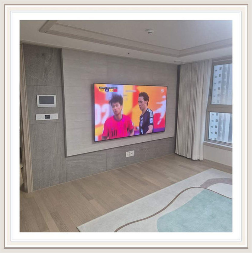 벽걸이TV 설치 참고 사진: 브라켓·벽면 조건을 눈으로 확인하는 과정에 대해 점검할 시공 장면 (실제 해당 지역 후기 아님)